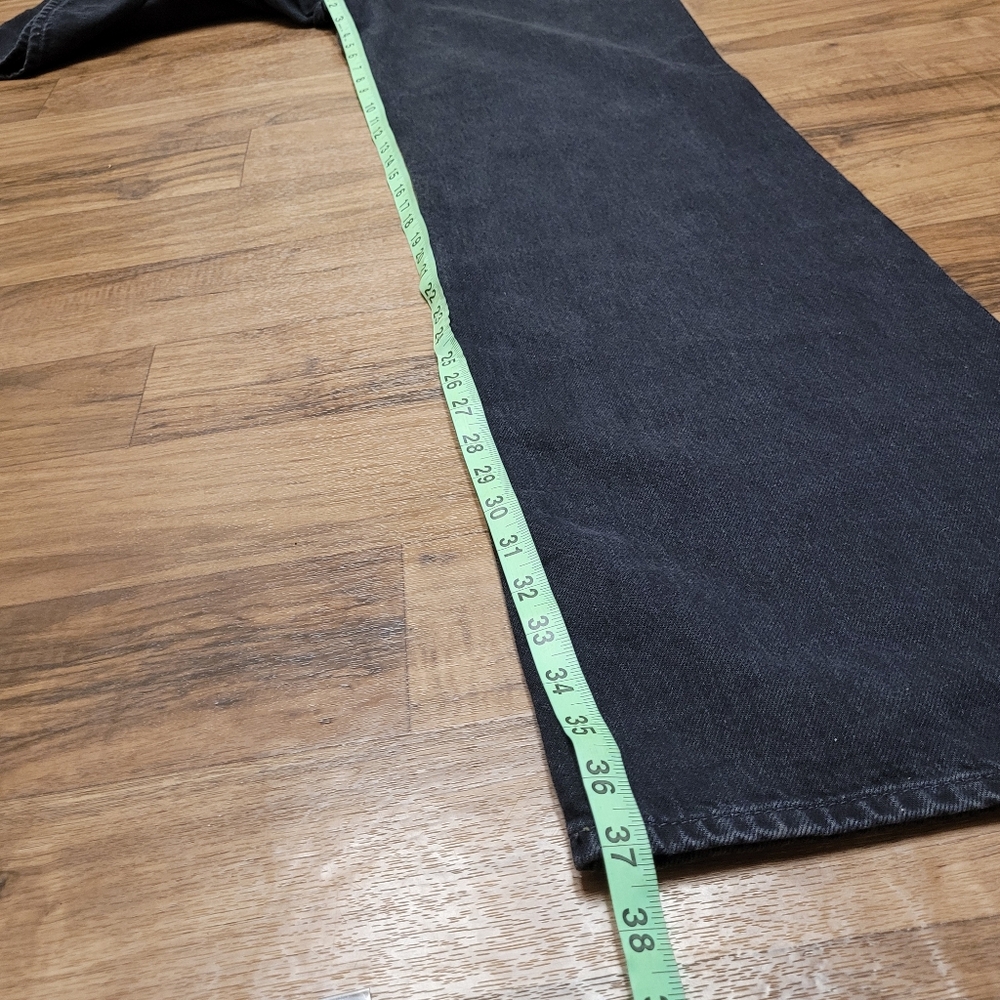 NWT! Massimo Dutti Women's Wide Leg Jean High Waist Full Length Black Size 12 - Picture 4 of 9